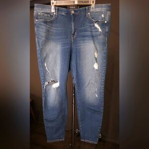 Torrid Premium Sky High Skinny Stretch Distressed Denim Jeans Womens Size 22